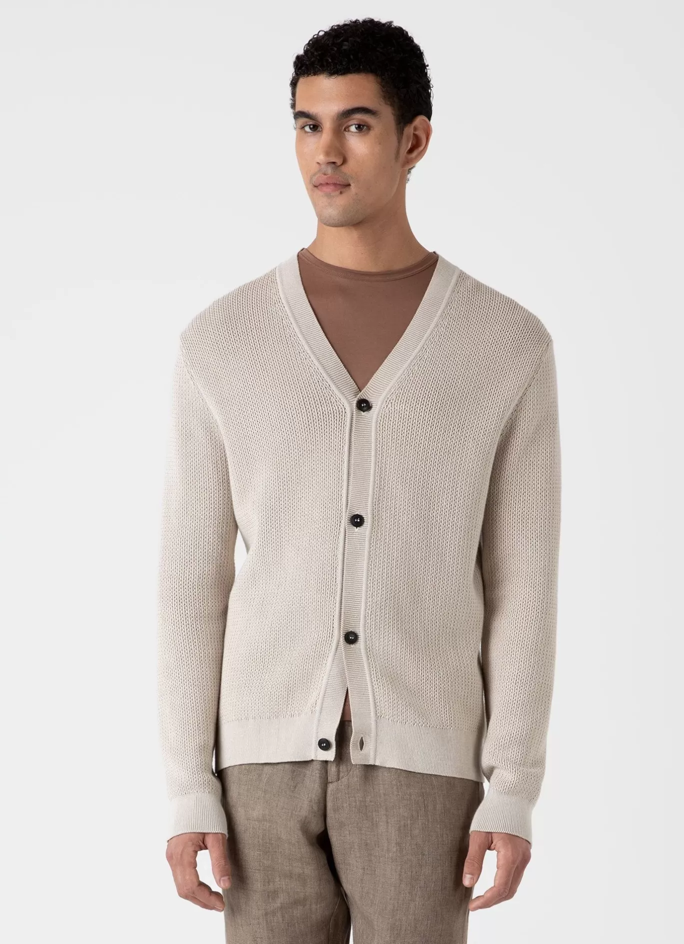 Outlet Textured Knit Cardigan Men Knitwear