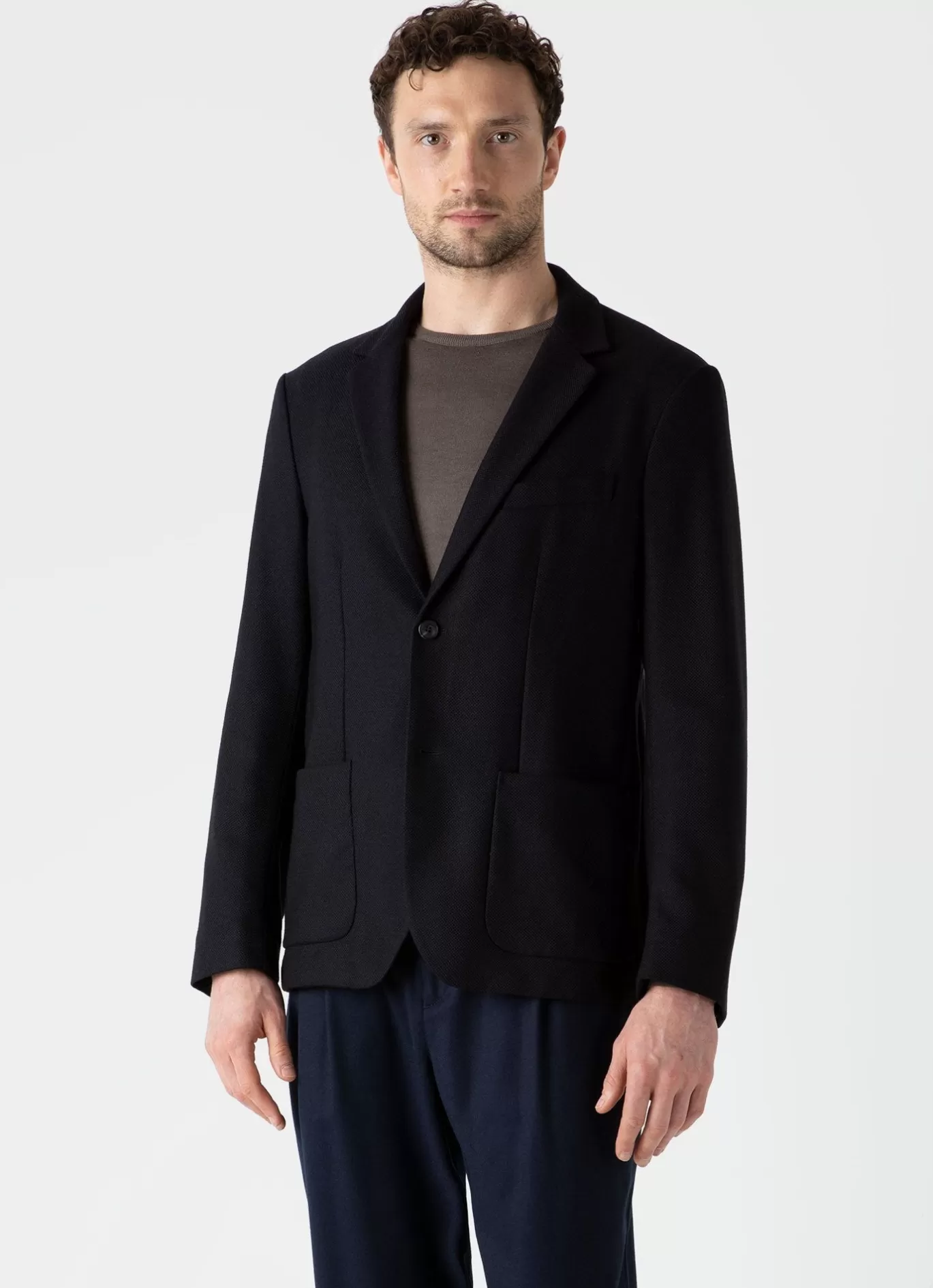 Sale Textured Wool Blazer Men Jackets & Coats