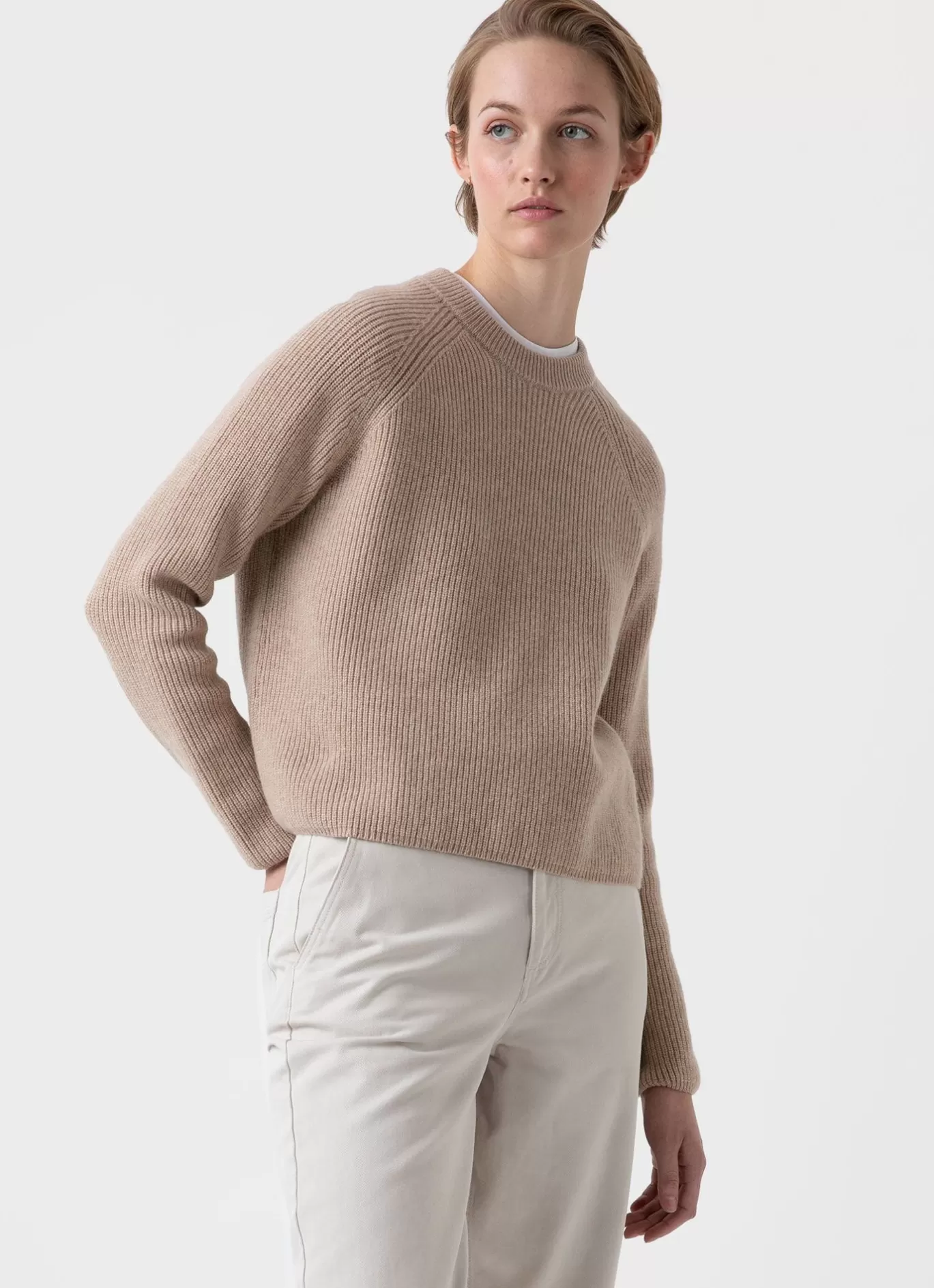 Flash Sale Wool Cashmere Rib Jumper Women Knitwear